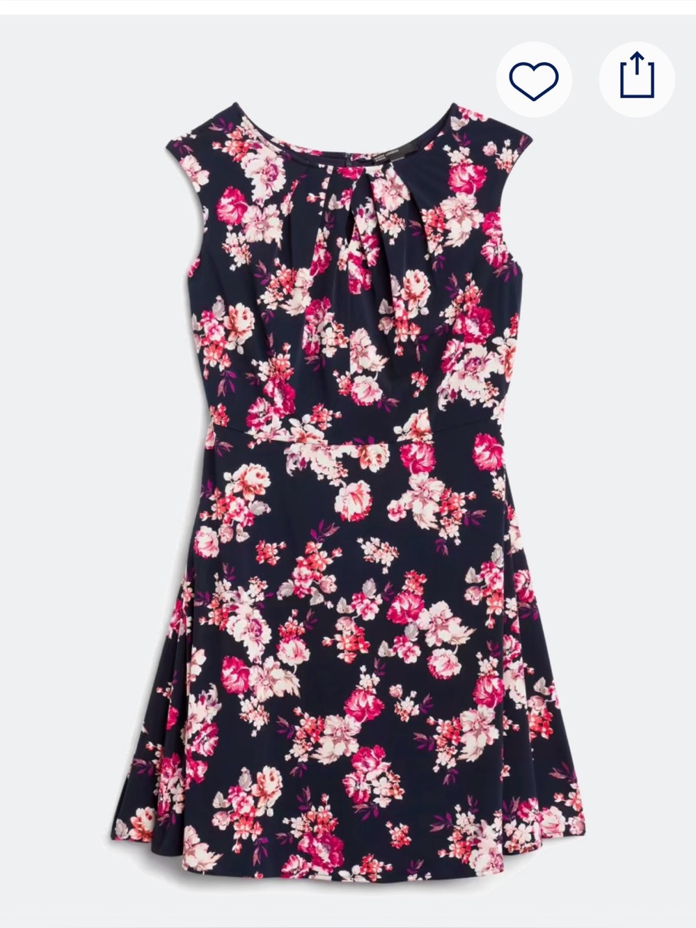 Maggy London Navy Floral Sleeveless Fit-&-Flare Dress